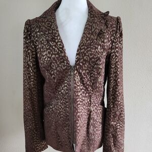 100% Suede Animal Print Jacket